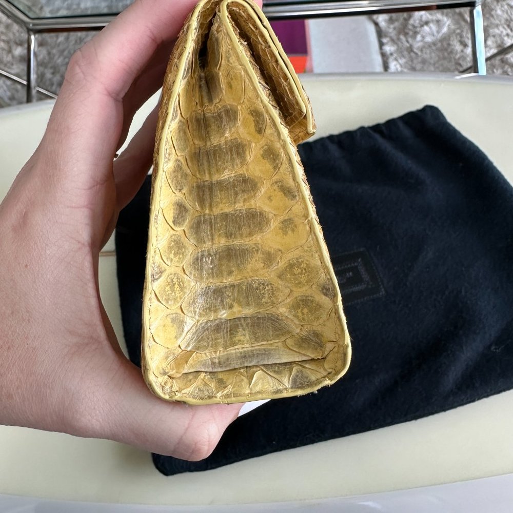 Nancy Gonzalez Gold Python Clutch - image 6
